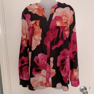 Calvin Klein Flower Print Blouse, Large